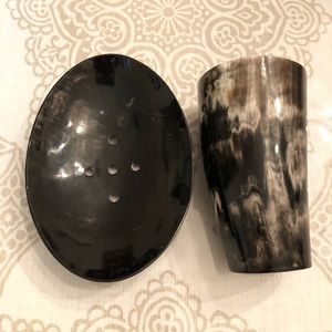 Bone Soap Dish and Beaker